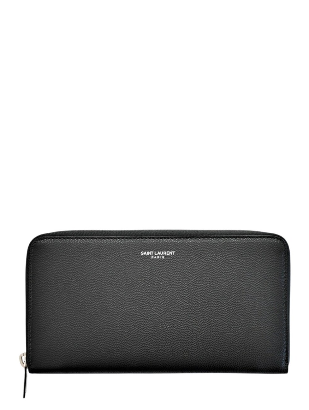 Like NEW! SAINT LAURENT zip around wallet YSL grain de poudre embossed leather